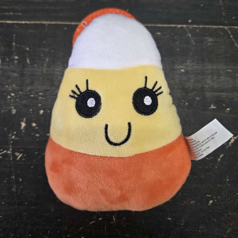 Cute Halloween Sweet Candy Corn Plush Dog Squeakee Toy Small